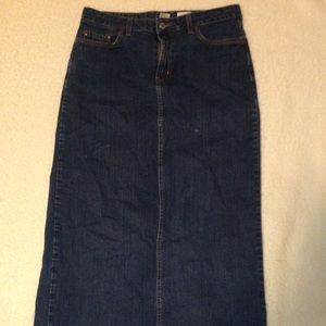 ankle length denim skirt